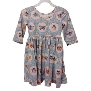 Mila & Rose Butterfly Effect 3/4 Sleeve Pocket Twirl Dress Size 4T-EUC